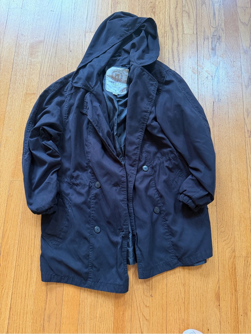 Express Black Hooded lined Jacket with Branded Label
